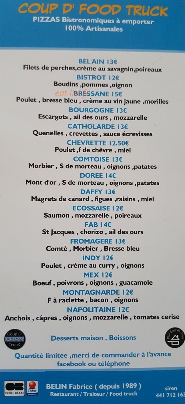 Coup d' food — carte page 1
