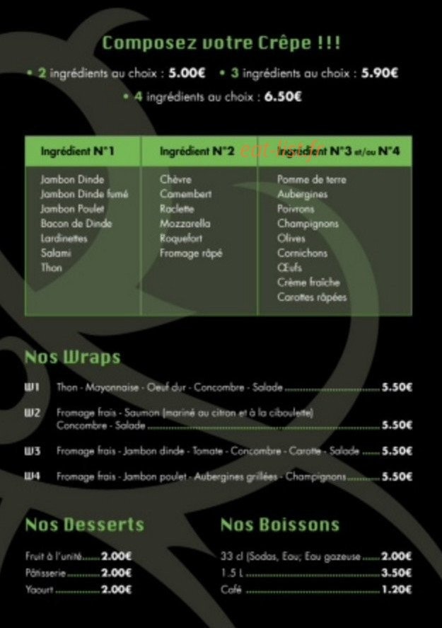 Crêp'Siz — carte page 1