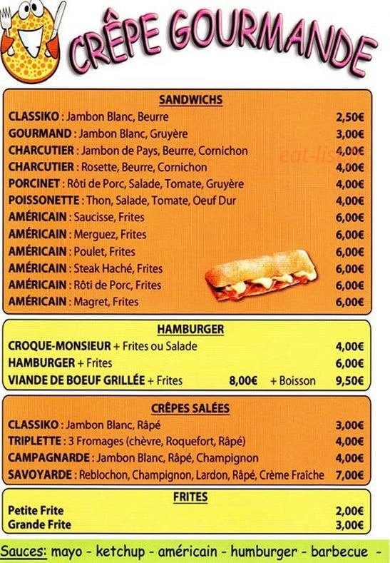 Crepe gourmande — carte page 2