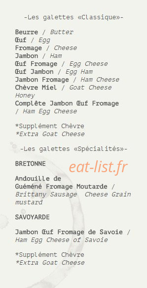 Crêperie Demisel — carte page 3