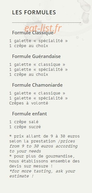 Crêperie Demisel — carte page 1