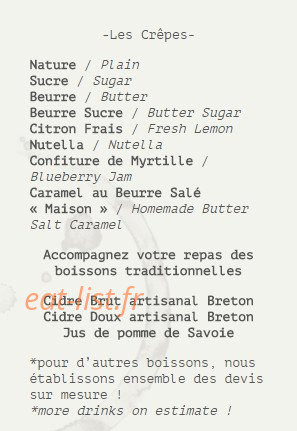 Crêperie Demisel — carte page 2