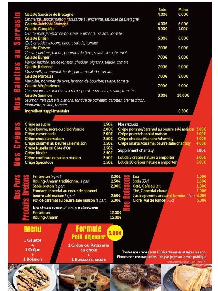 Crêperie Ted — carte page 1