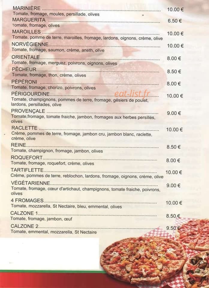 Crewsty Pizza — carte page 2