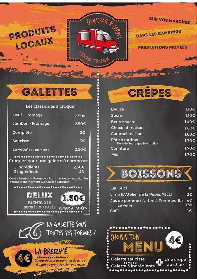 Croc'Craq&Crêpes — carte page 1