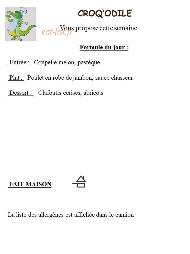 Croq'odile — carte page 1