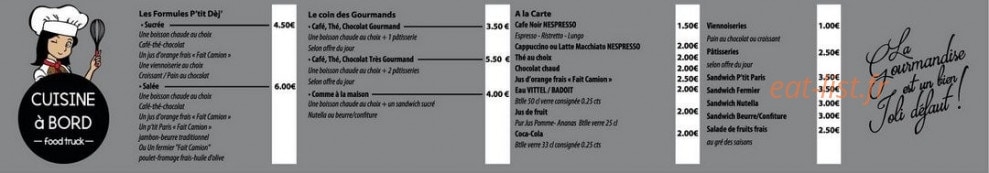 Cuisine à bord — carte page 1