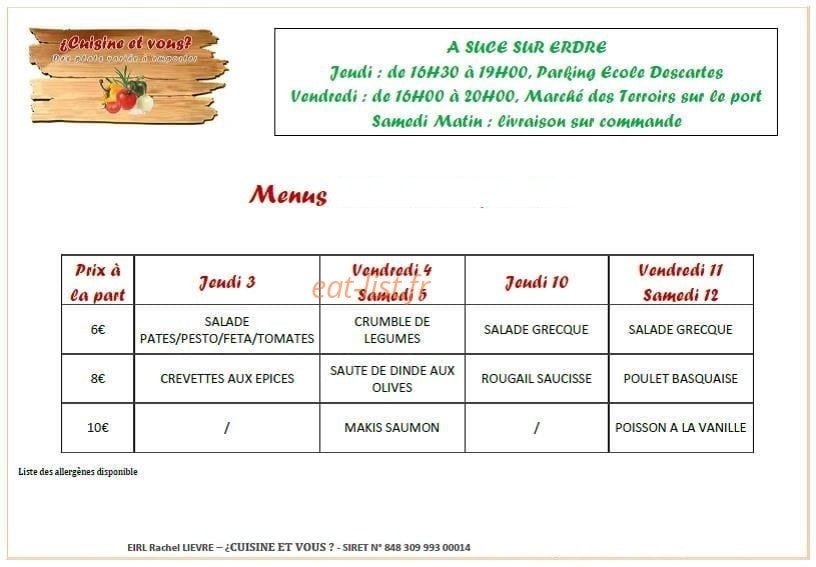 Cuisine et vous — carte page 1