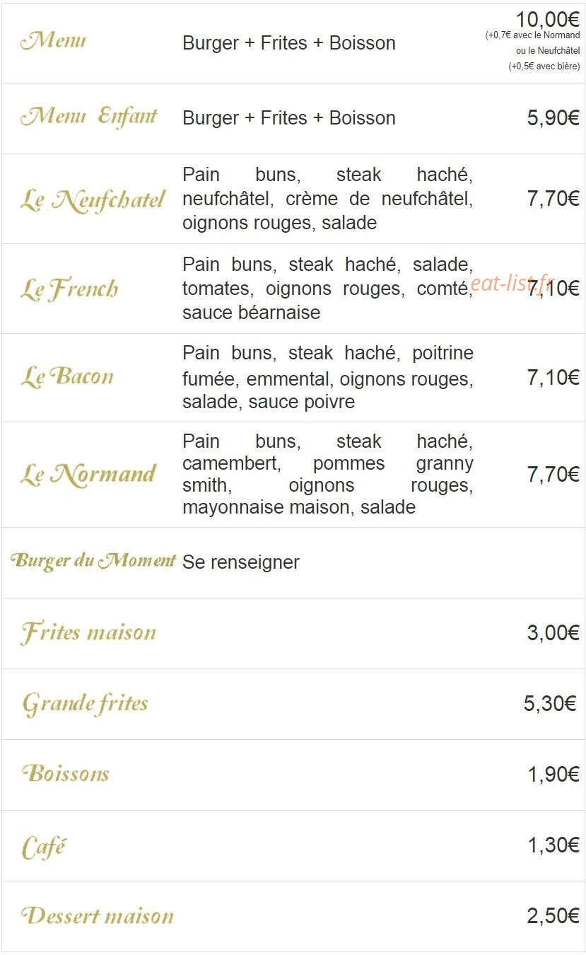 Cuisine Street — carte page 1