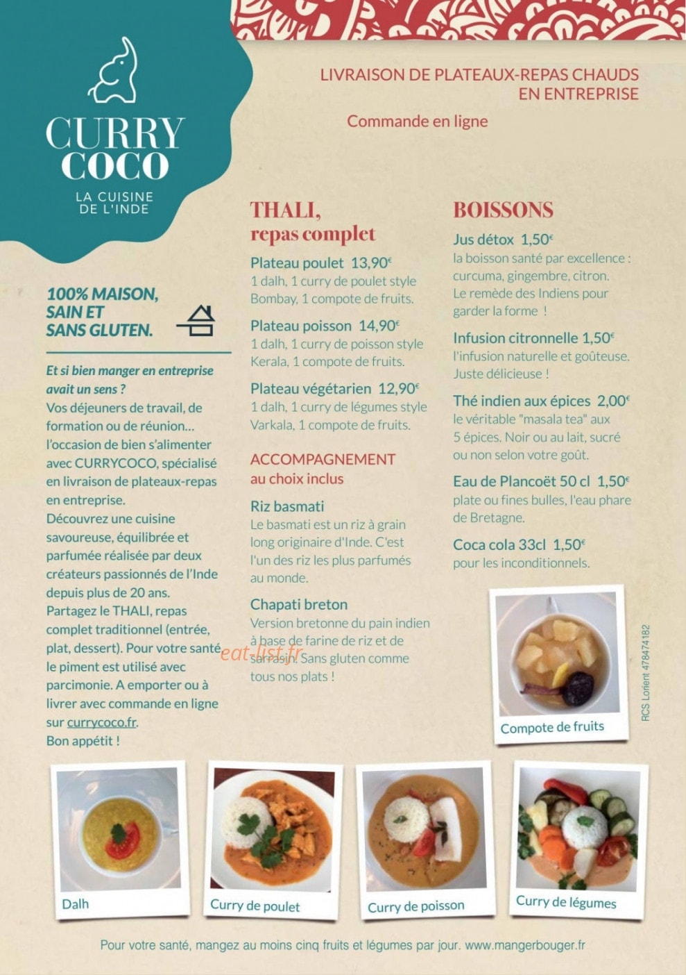 Curry Coco — carte page 2