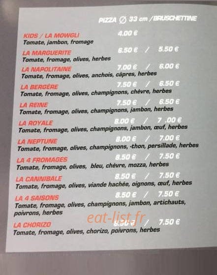 D'jo Pizza — carte page 2
