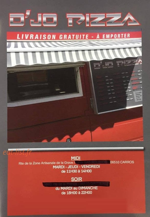 D'jo Pizza — carte page 1