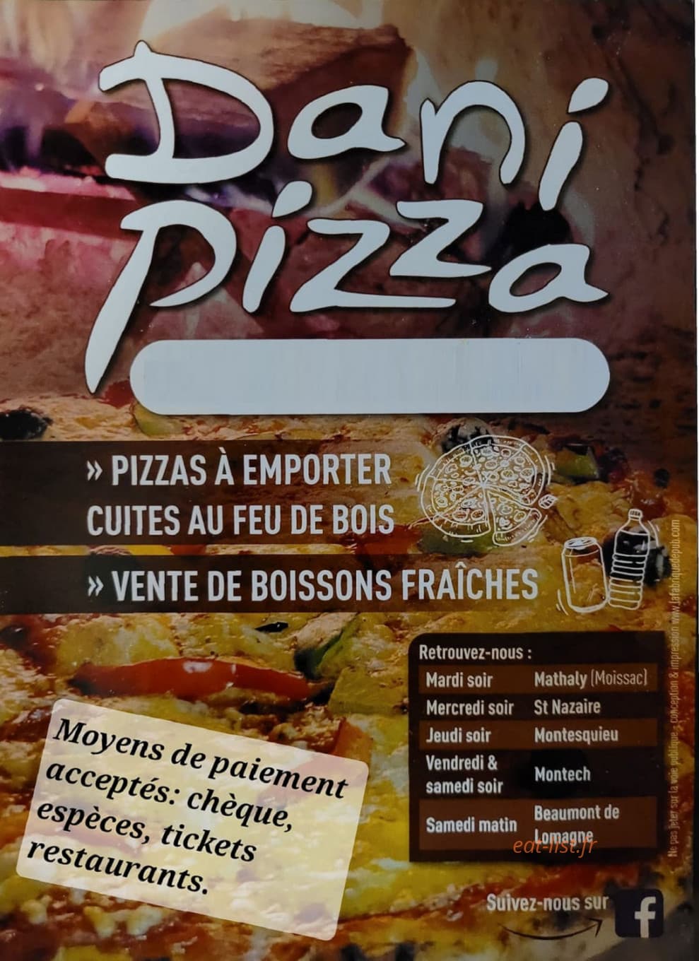 Dani pizza — carte page 1