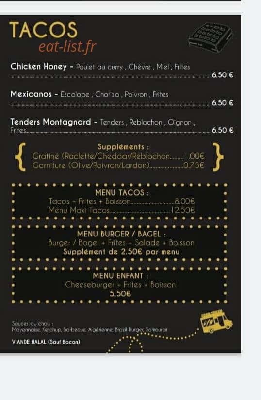 Datt's food — carte page 3