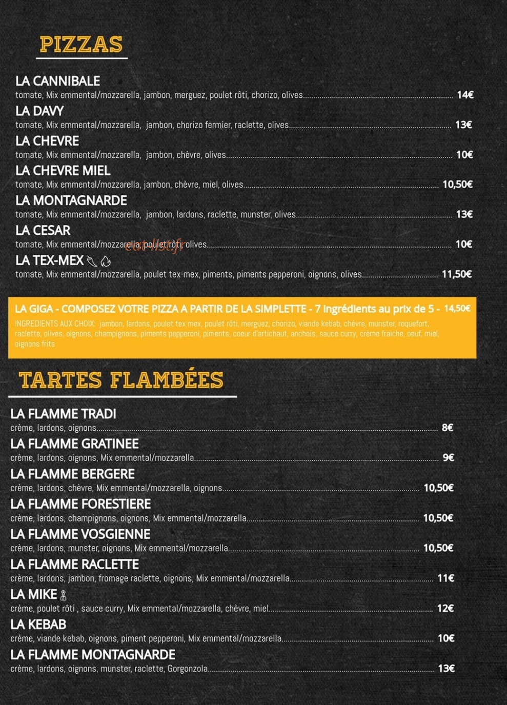 Davy Pizza — carte page 2