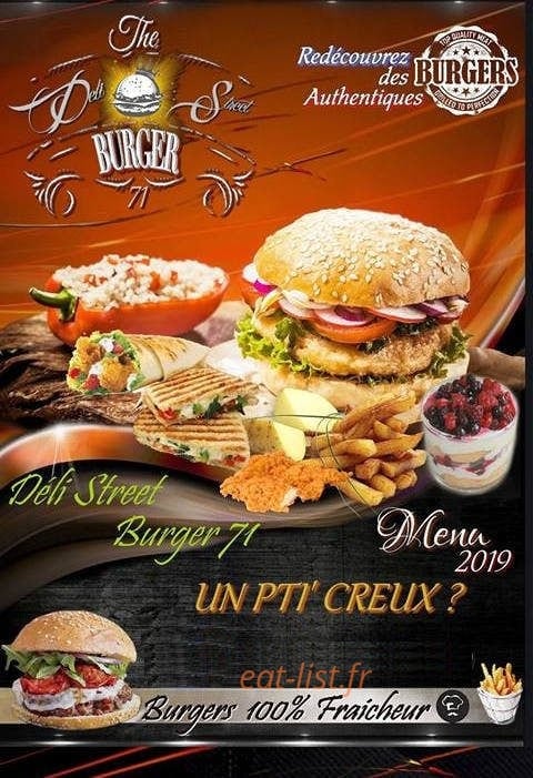 Déli' Street Burger 71 — carte page 1