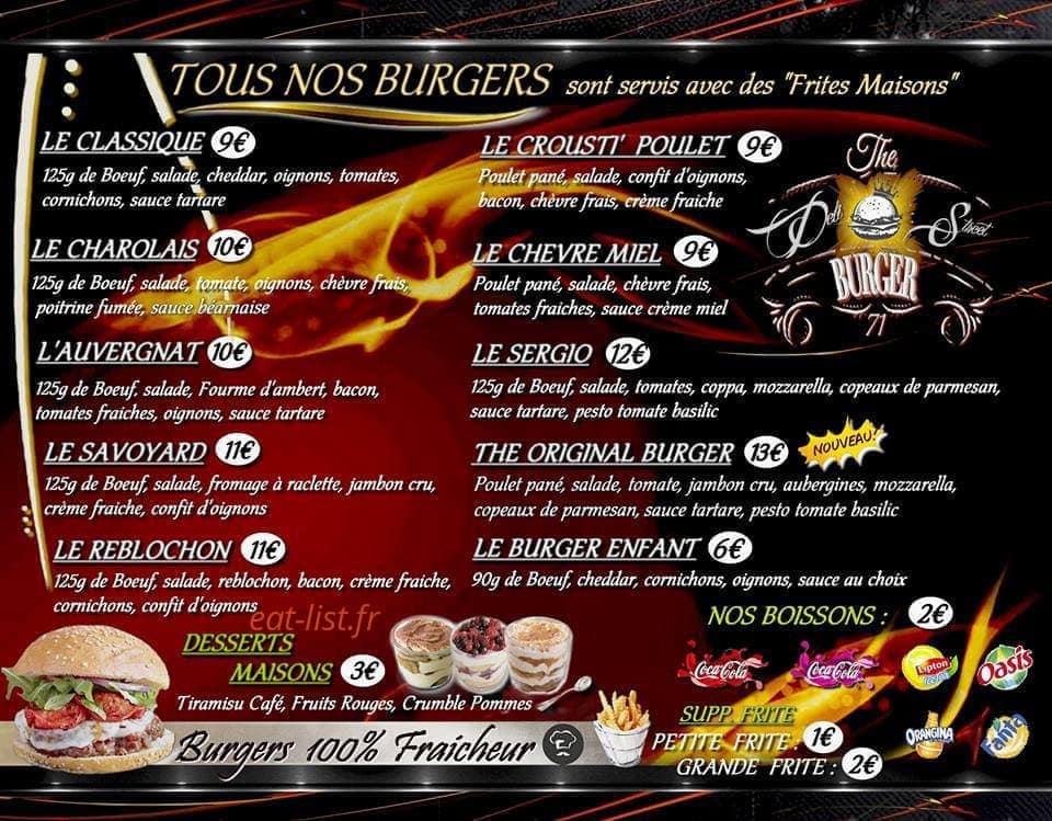 Déli' Street Burger 71 — carte page 2