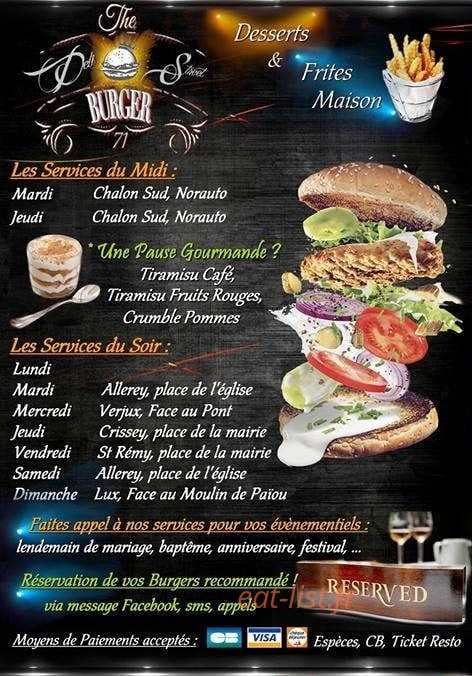Déli' Street Burger 71 — carte page 3