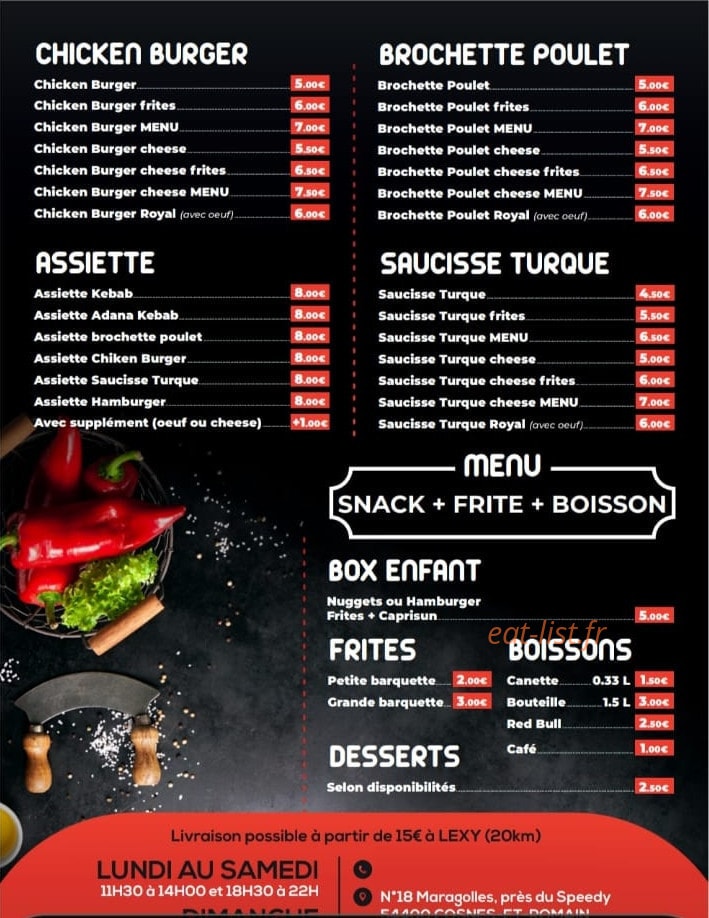 Délice kebab — carte page 2