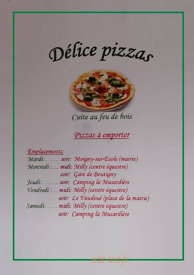 Delice Pizzas — carte page 3