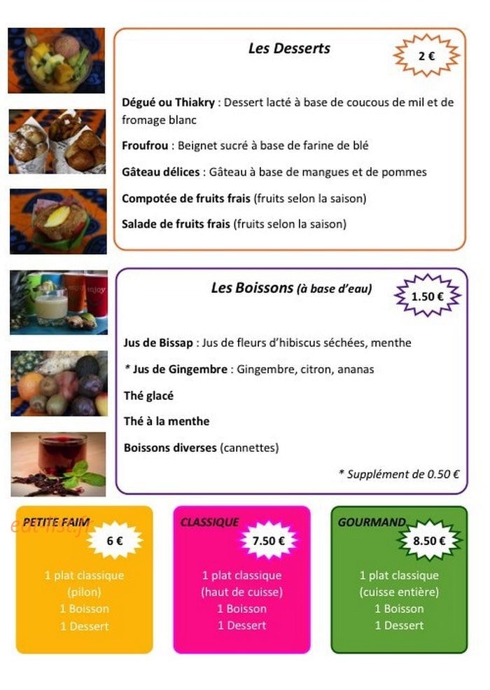 Delices afro — carte page 2