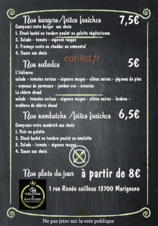 Délices et Saveurs — carte page 2