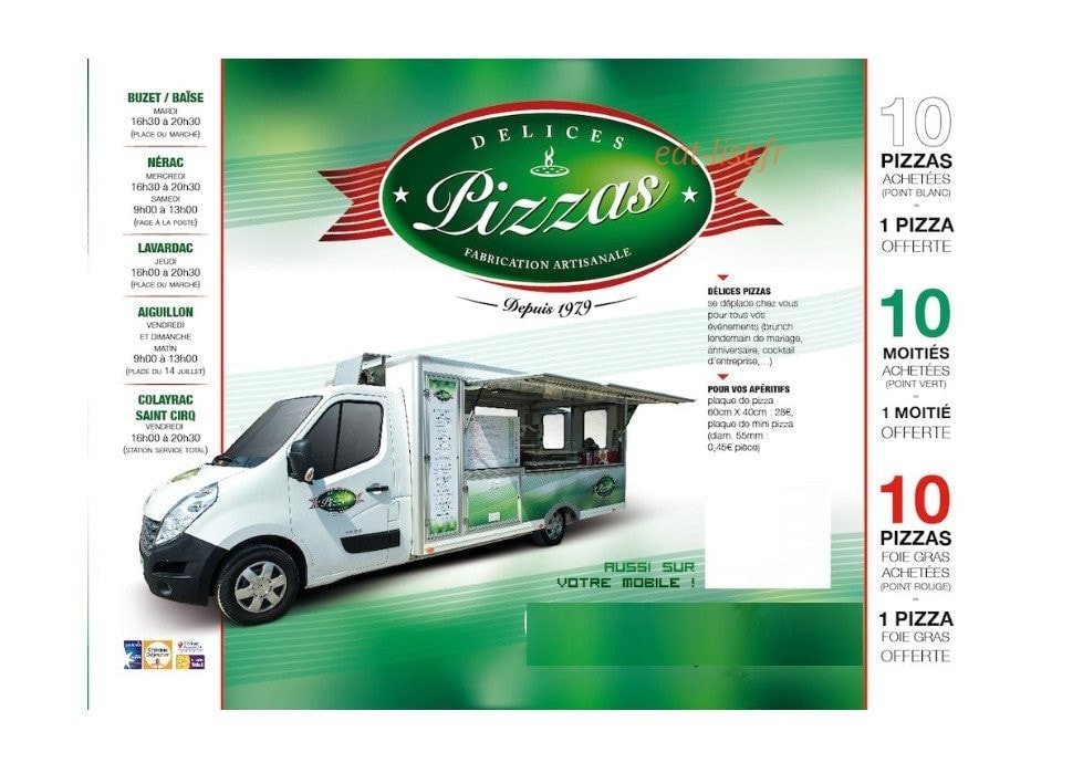 Délices Pizzas — carte page 3