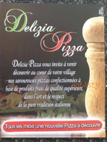 Delizia Pizza — carte page 1