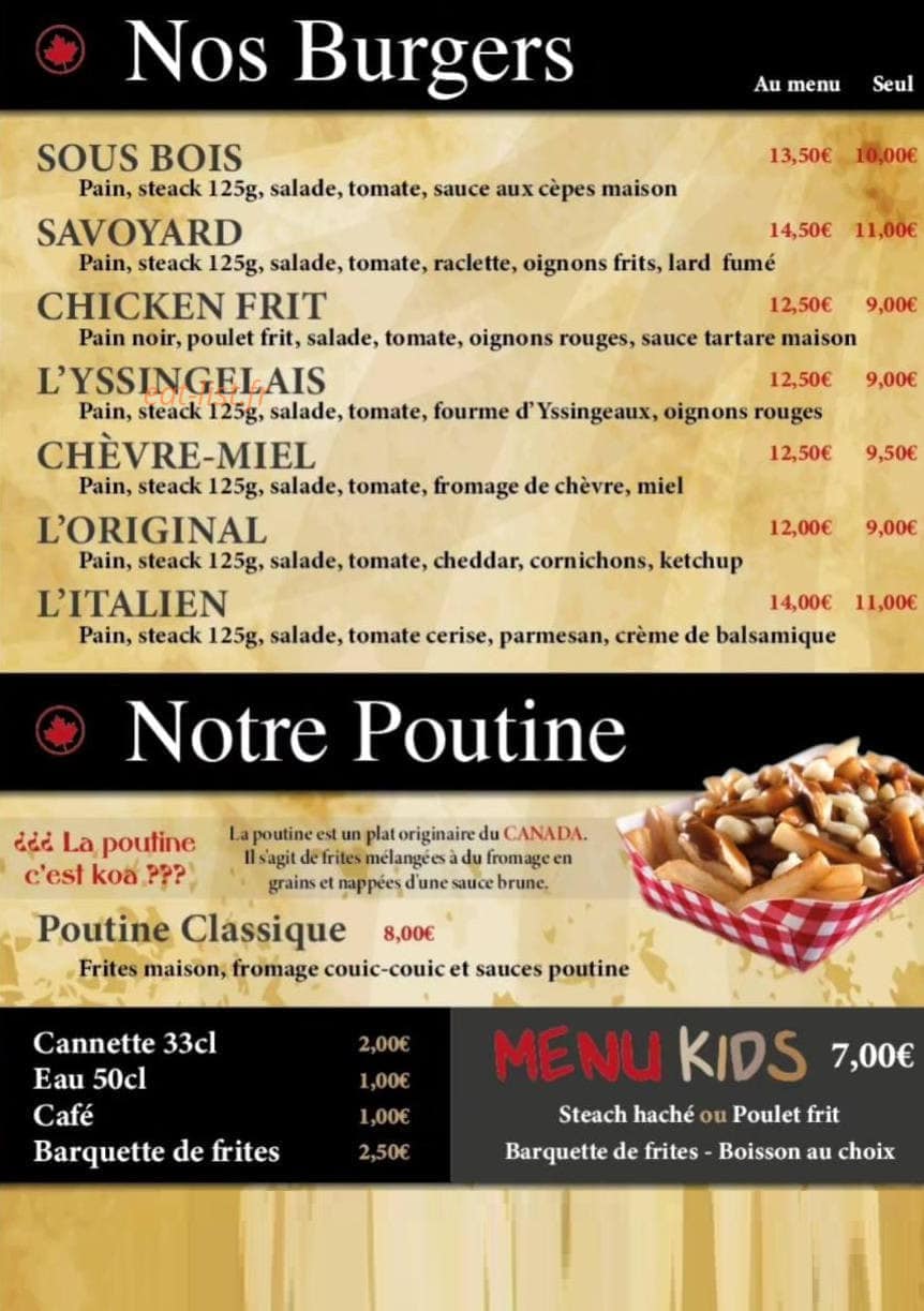 Dinery burgers — carte page 2