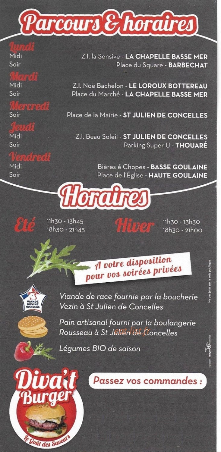 Diva't Burger — carte page 2