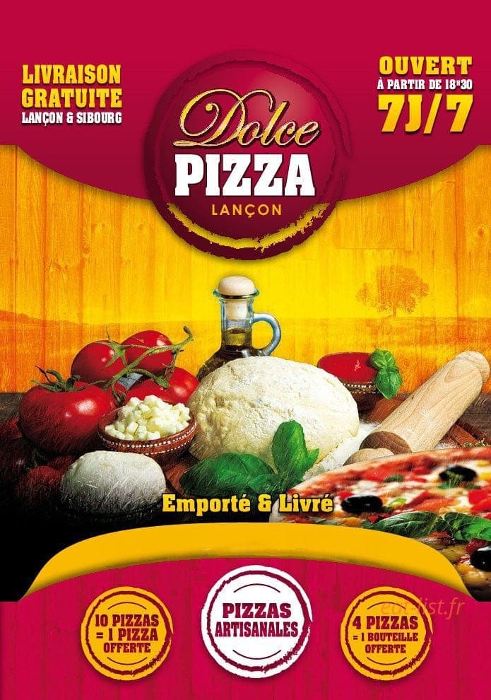 Dolce Pizza — carte page 1