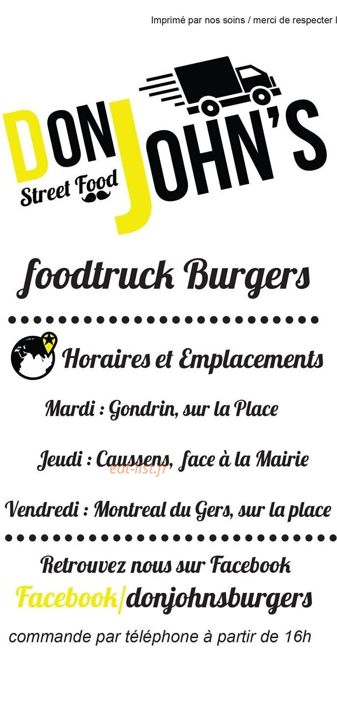 Don John's — carte page 1