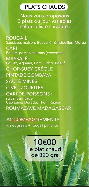 Douce Heure des Mets — carte page 3