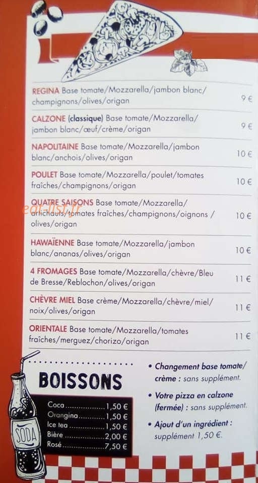 E'ben Pizza — carte page 2
