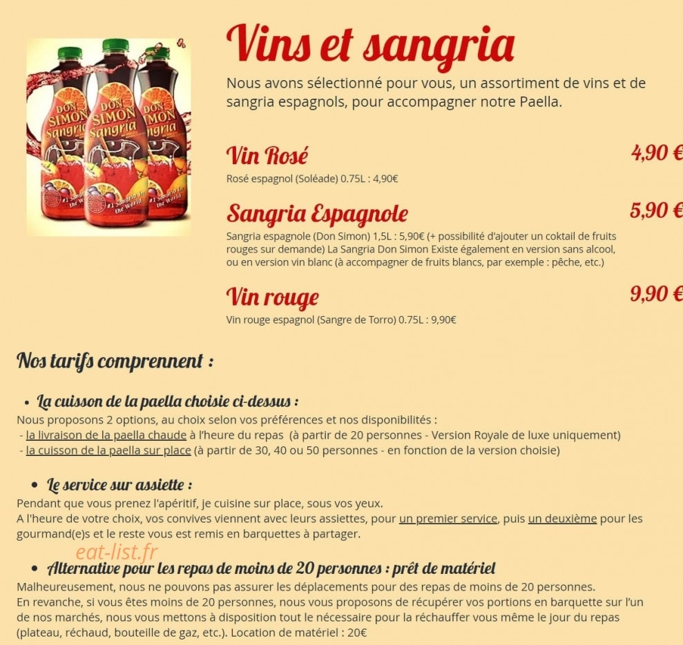 E Viva La Paella — carte page 2