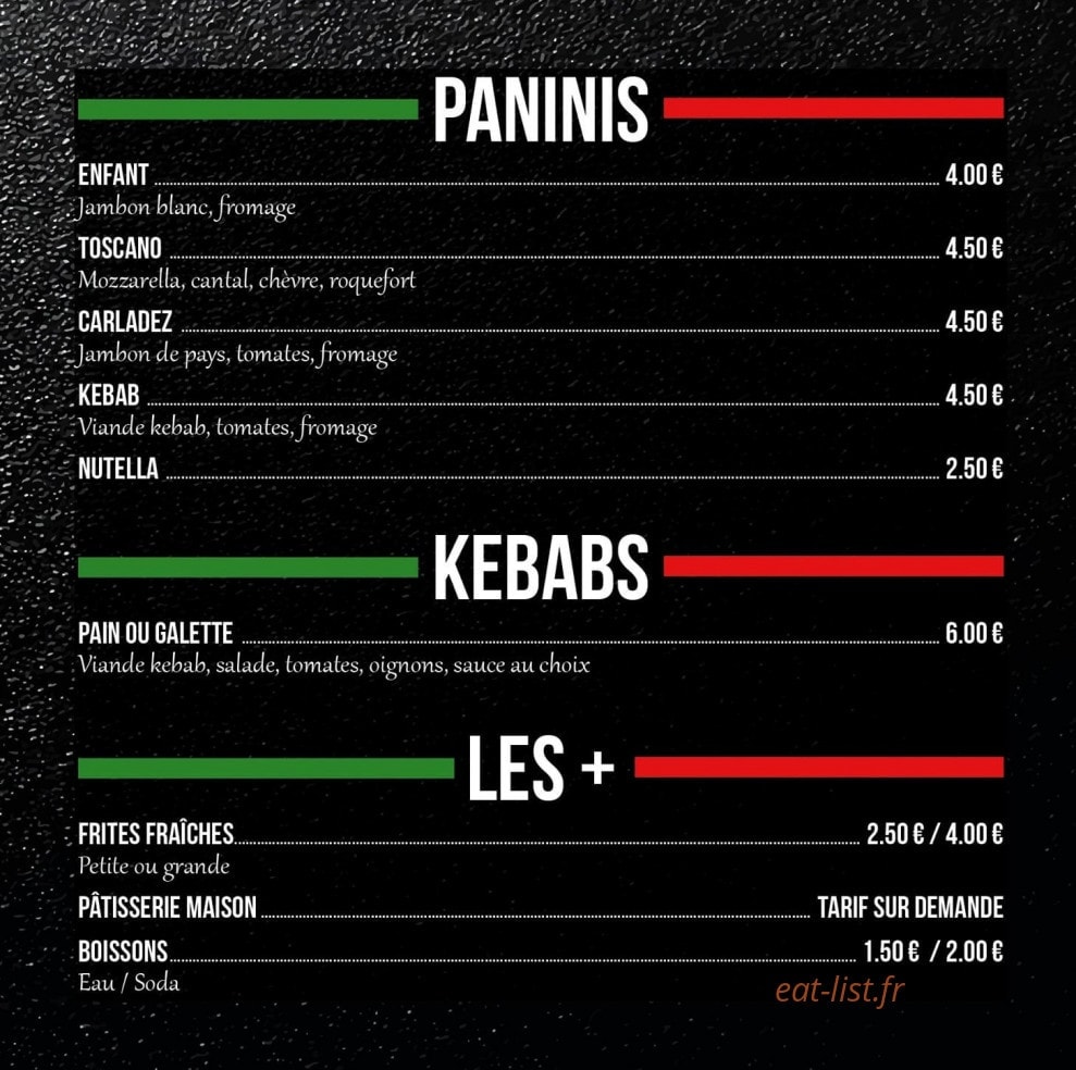 Eat'Ally Truck — carte page 3