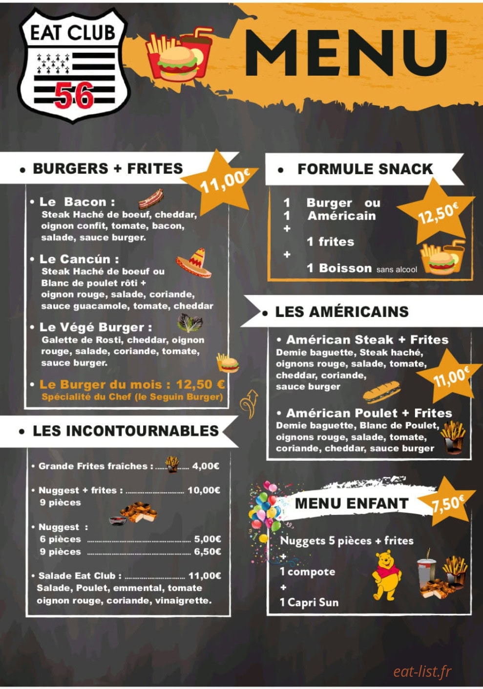 Eat Club 56 — carte page 1