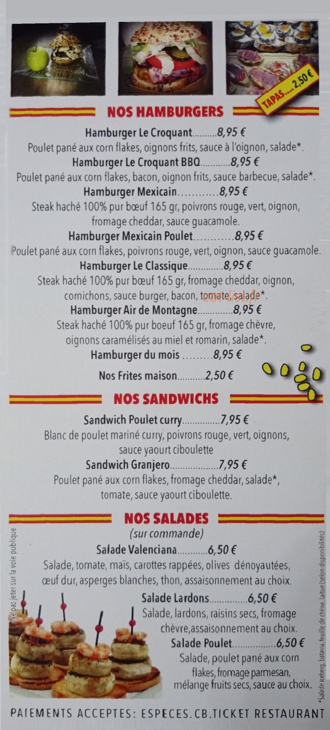 El Bocata — carte page 1