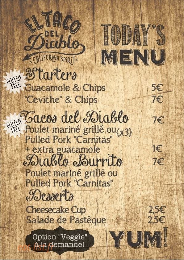 El Taco Del Diablo — carte page 2