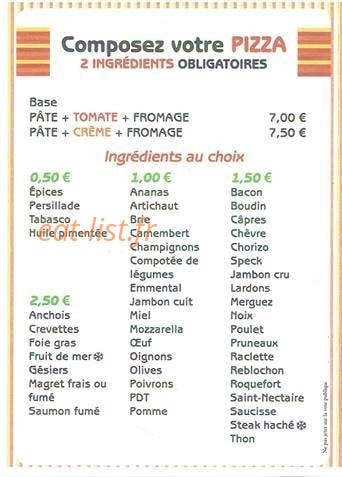 Elloa Pizza — carte page 4
