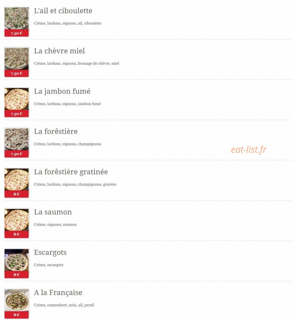 Elsass Flamm's — carte page 2
