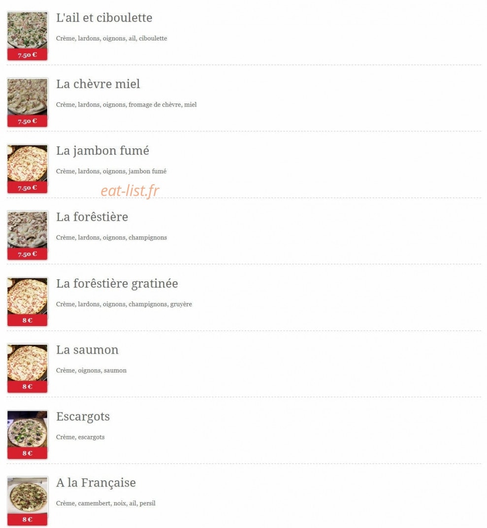Elsass Flamm's — carte page 2