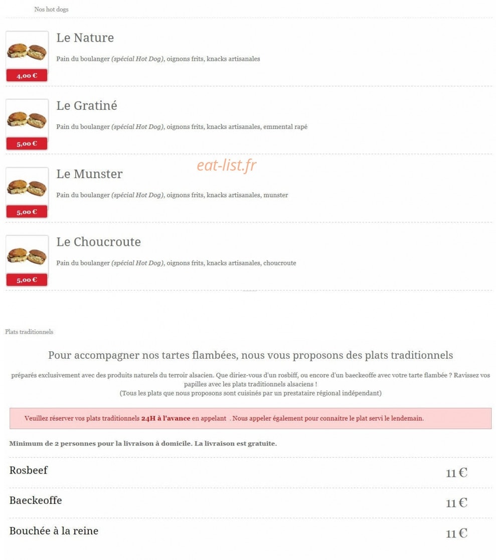 Elsass Flamm's — carte page 4