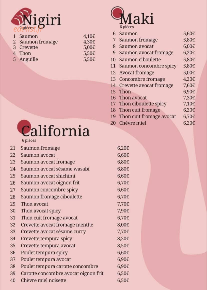Emaki sushi — carte page 2