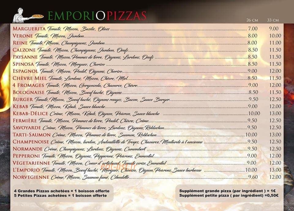 Emporio Pizza — carte page 2