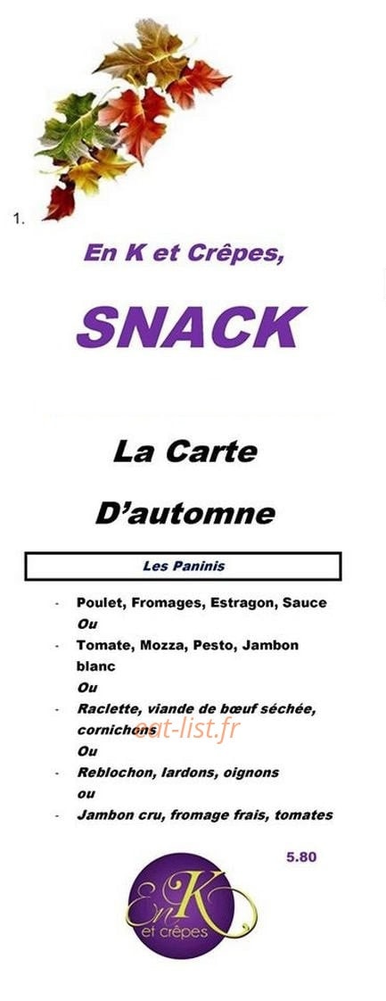 En K et Crêpes — carte page 3