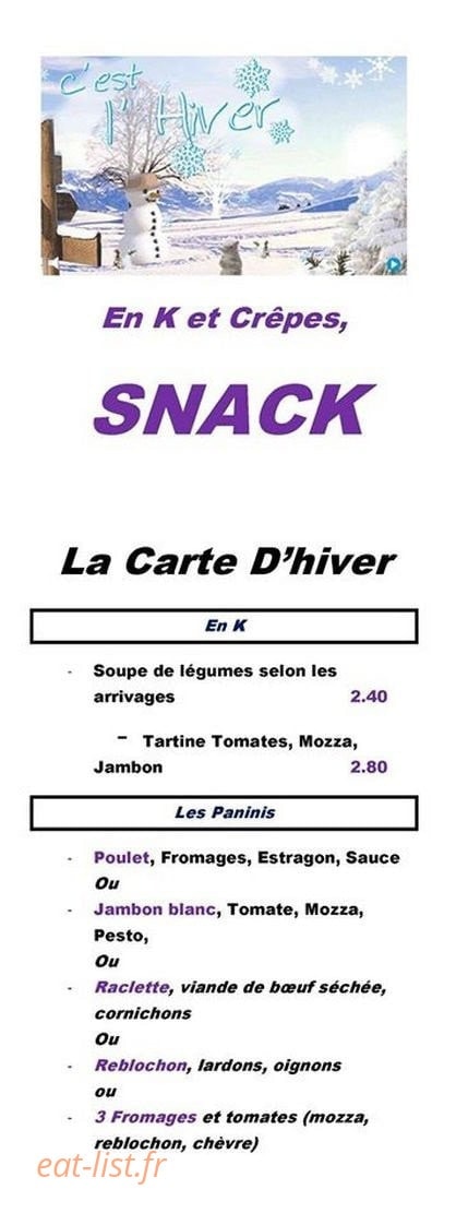En K et Crêpes — carte page 1