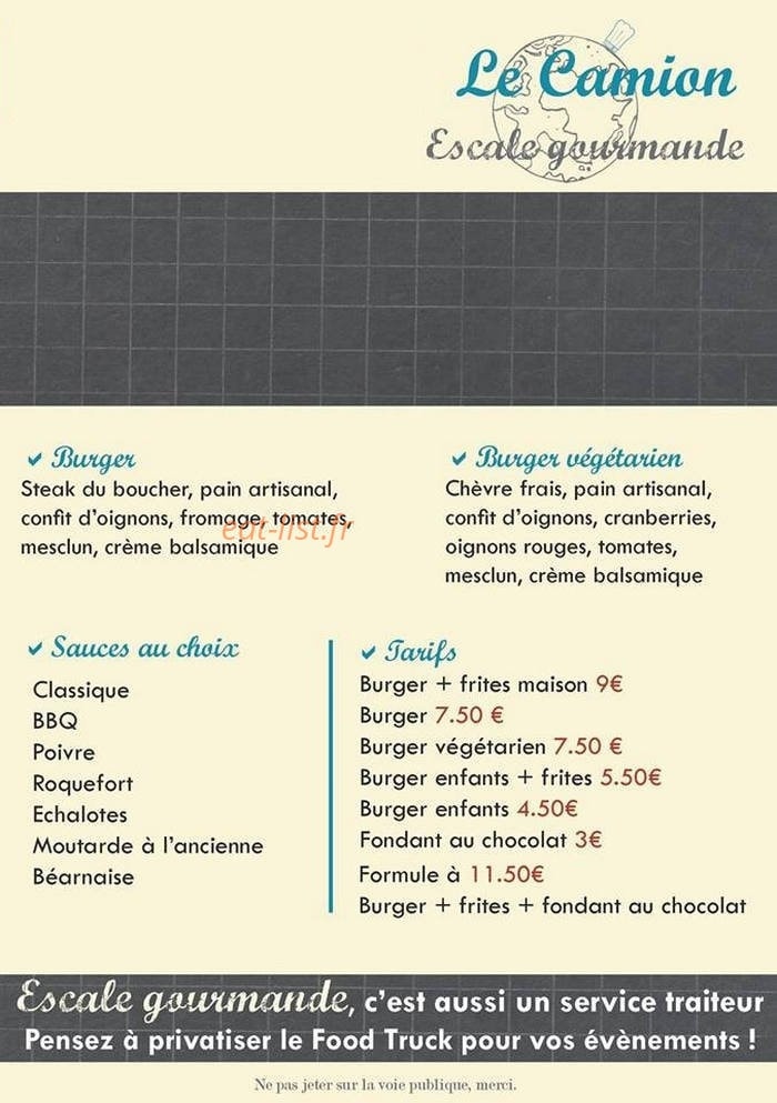 Escale Gourmande — carte page 2