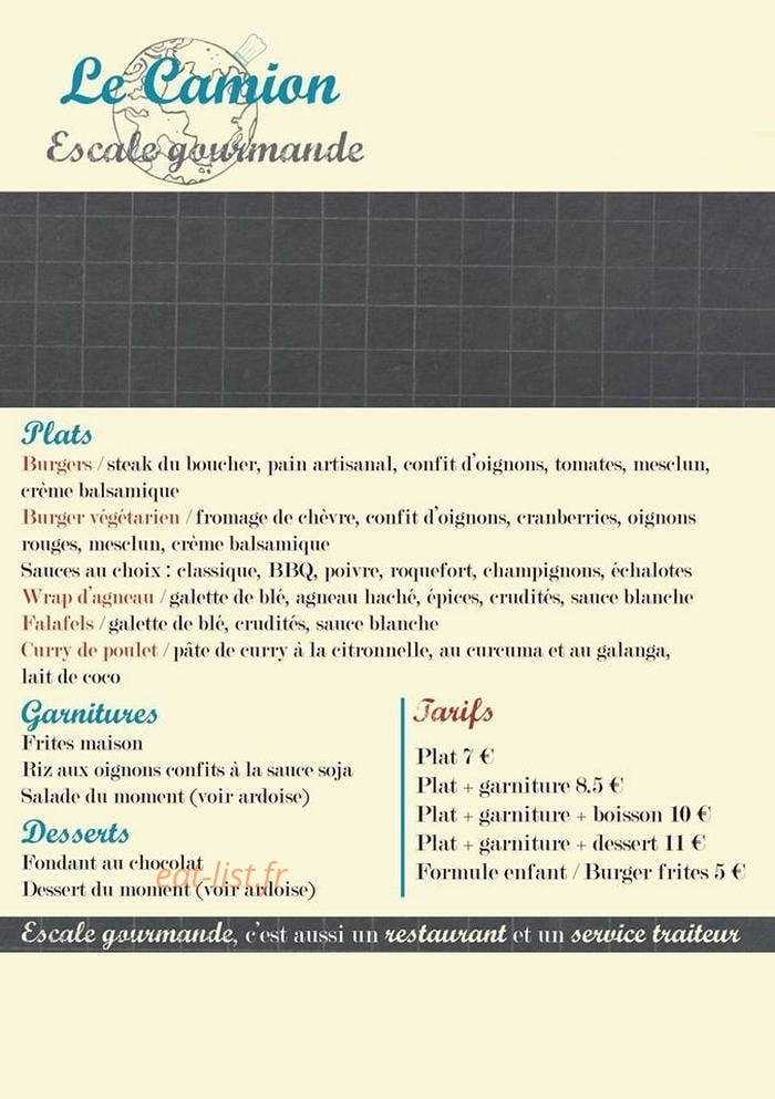 Escale Gourmande — carte page 3