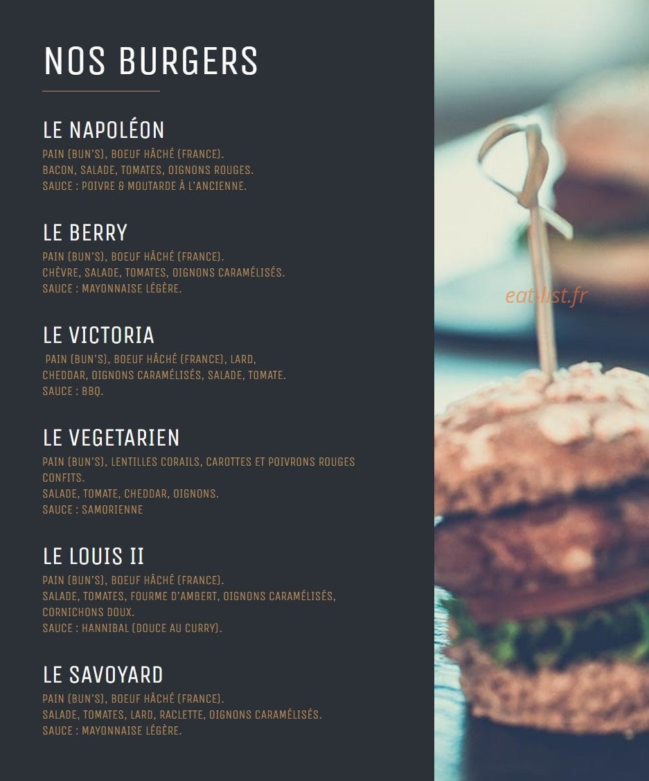 Event Burger — carte page 1